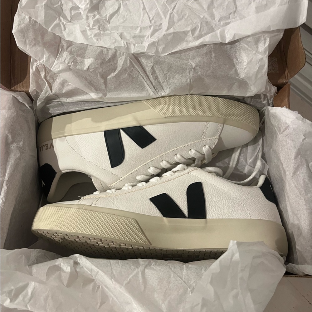 Veja Women’s White and Black Campo Sneakers